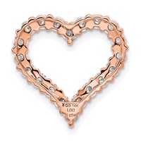 14K Rose Gold 1 Carat Lab Grown Diamond VS SI+ G+ Complete Heart Chain Slide Pendant view 3