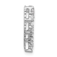 14K White Gold 1 Carat Lab Grown Diamond VS SI+ G+ Complete Heart Chain Slide Pendant view 2