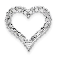14K White Gold 1 Carat Lab Grown Diamond VS SI+ G+ Complete Heart Chain Slide Pendant view 3