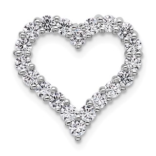 14K White Gold Certified Lab Grown Diamond VS DEF Heart Pendant