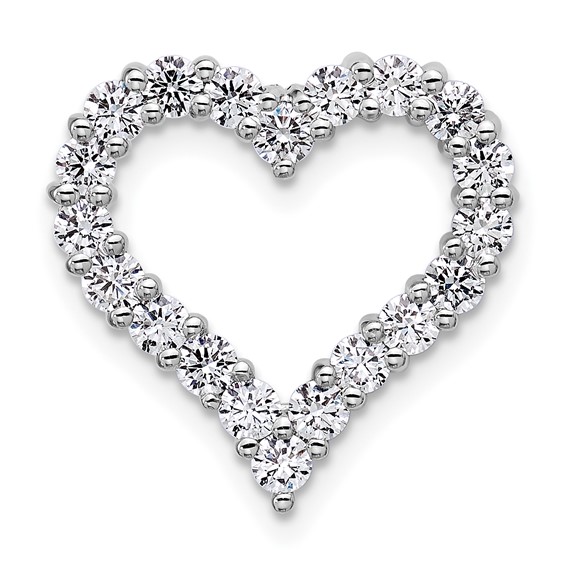14K White Gold Certified Lab Grown Diamond VS DEF Heart Pendant