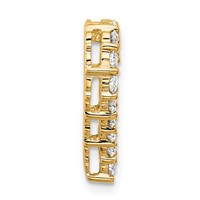 14K Yellow Gold 1 Carat Lab Grown Diamond VS+ F+ Complete Heart Chain Slide Pendant view 2
