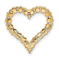 14K Yellow Gold 1 Carat Lab Grown Diamond VS+ F+ Complete Heart Chain Slide Pendant view 3