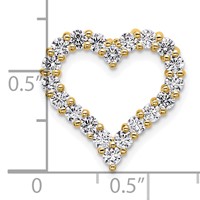 14K Yellow Gold 1 Carat Lab Grown Diamond VS SI+ G+ Complete Heart Chain Slide Pendant view 4