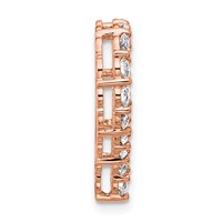 14K Rose Gold 1.50 Carat Lab Grown Diamond VS SI+ G+ Complete Heart Chain Slide Pendant view 2