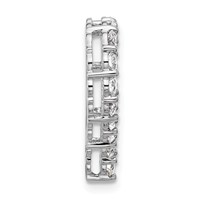 14K White Gold 1.50 Carat Lab Grown Diamond VS+ F+ Complete Heart Chain Slide Pendant view 2