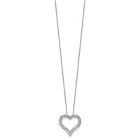 14K White Gold 1.50 Carat Lab Grown Diamond VS SI+ G+ Complete Heart Pendant Necklace, 18" view 2