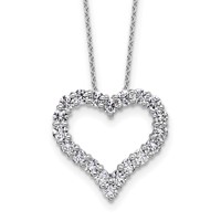14K White Gold 1.50 Carat Lab Grown Diamond VS SI+ G+ Complete Heart Pendant Necklace, 18" view 1