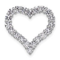 14K White Gold 1.50 Carat Lab Grown Diamond VS+ F+ Complete Heart Chain Slide Pendant view 1