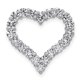14K Certified White Gold Lab Grown Diamond VS/SI FGH Heart Pendant