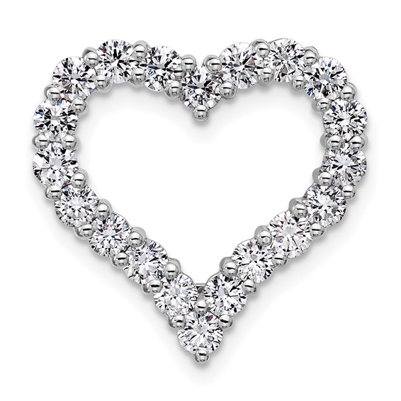 14K Certified White Gold Lab Grown Diamond VS DEF Heart Pendant