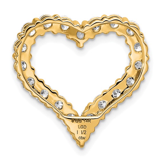 14K Certified Lab Grown Diamond VS DEF Heart Pendant
