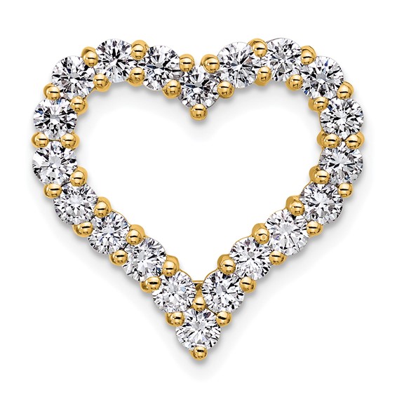 14K Certified Lab Grown Diamond VS DEF Heart Pendant