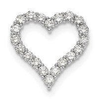14K White Gold 2 Carat Lab Grown Diamond VS SI+ G+ Complete Heart Chain Slide Pendant view 1