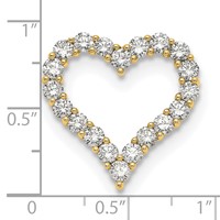14K Yellow Gold 2 Carat Lab Grown Diamond VS SI+ G+ Complete Heart Chain Slide Pendant view 2