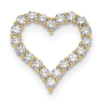 14K Yellow Gold 2 Carat Lab Grown Diamond VS SI+ G+ Complete Heart Chain Slide Pendant view 1