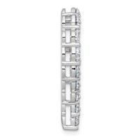 14K White Gold 4 Carat Lab Grown Diamond VS+ F+ Complete Heart Chain Slide Pendant view 2