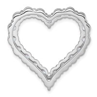 14K White Gold 4 Carat Lab Grown Diamond VS+ F+ Complete Heart Chain Slide Pendant view 3