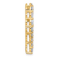 14K Yellow Gold 4 Carat Lab Grown Diamond VS+ F+ Complete Heart Chain Slide Pendant view 2