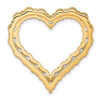 14K Yellow Gold 4 Carat Lab Grown Diamond VS+ F+ Complete Heart Chain Slide Pendant view 3