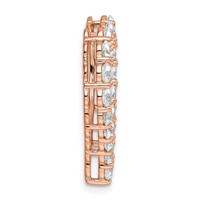 14K Rose Gold 3 Carat Lab Grown Diamond VS SI+ G+ Complete Heart Chain Slide Pendant view 2