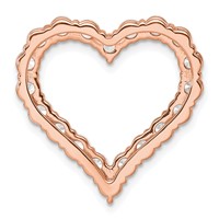 14K Rose Gold 3 Carat Lab Grown Diamond VS SI+ G+ Complete Heart Chain Slide Pendant view 3
