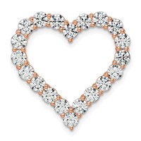 14K Rose Gold 3 Carat Lab Grown Diamond VS SI+ G+ Complete Heart Chain Slide Pendant view 1