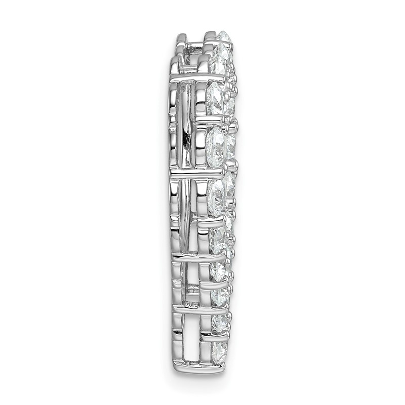 14k White Gold 3 carat Lab Grown Diamond VS/SI+ G+ Complete Heart Chain Slide Pendant