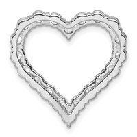 14K White Gold 3 Carat Lab Grown Diamond VS SI+ G+ Complete Heart Chain Slide Pendant view 3