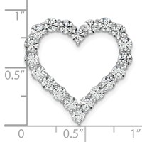 14K White Gold 3 Carat Lab Grown Diamond VS SI+ G+ Complete Heart Chain Slide Pendant view 4
