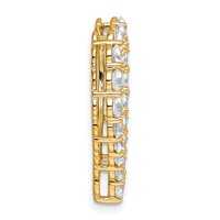 14K Yellow Gold 3 Carat Lab Grown Diamond VS SI+ G+ Complete Heart Chain Slide Pendant view 2
