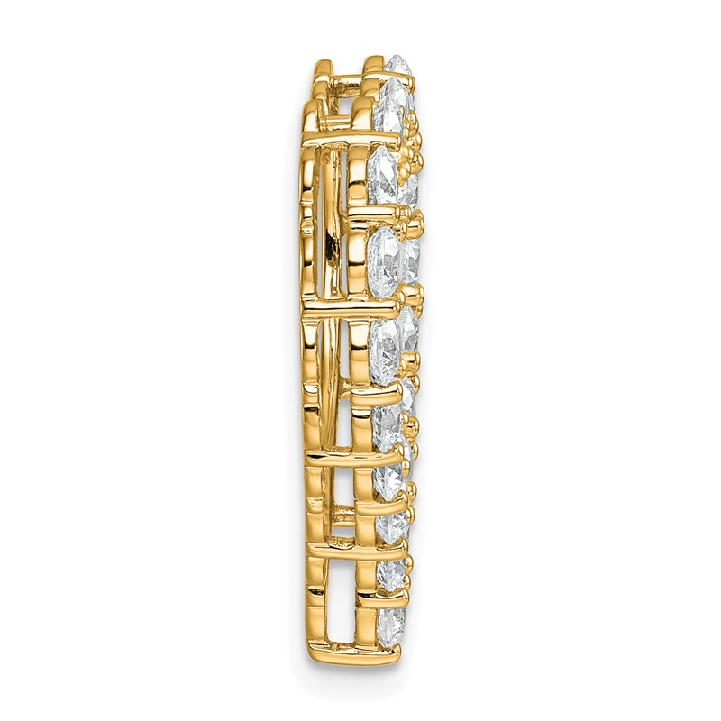 14k 3 carat Lab Grown Diamond VS/SI+ G+ Complete Heart Chain Slide Pendant
