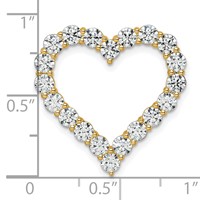 14K Yellow Gold 3 Carat Lab Grown Diamond VS SI+ G+ Complete Heart Chain Slide Pendant view 4