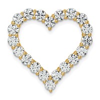 14K Yellow Gold 3 Carat Lab Grown Diamond VS SI+ G+ Complete Heart Chain Slide Pendant view 1