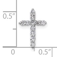 14K White Gold 0.20 Carat Lab Grown Diamond VS SI+ G+ Complete Cross Chain Slide Pendant view 4