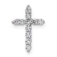 14K White Gold 0.20 Carat Lab Grown Diamond VS SI+ G+ Complete Cross Chain Slide Pendant view 1