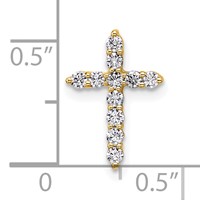 14K Yellow Gold 0.20 Carat Lab Grown Diamond VS SI+ G+ Complete Cross Chain Slide Pendant view 4