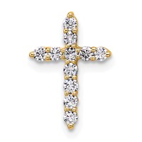 14K Yellow Gold 0.20 Carat Lab Grown Diamond VS+ F+ Complete Cross Chain Slide Pendant view 1
