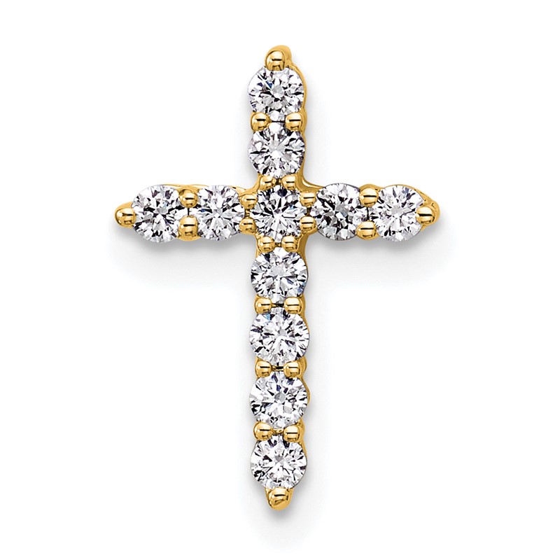14k 1/5 carat Lab Grown Diamond VS/SI+ G+ Complete Cross Chain Slide Pendant