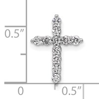 14K White Gold 0.33 Carat Lab Grown Diamond VS SI+ G+ Complete Cross Chain Slide Pendant view 4