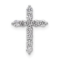 14K White Gold 0.33 Carat Lab Grown Diamond VS+ F+ Complete Cross Chain Slide Pendant view 1