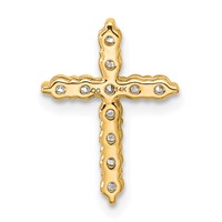 14K Yellow Gold 0.33 Carat Lab Grown Diamond VS+ F+ Complete Cross Chain Slide Pendant view 3