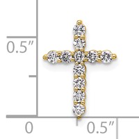 14K Yellow Gold 0.33 Carat Lab Grown Diamond VS SI+ G+ Complete Cross Chain Slide Pendant view 4