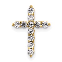 14K Yellow Gold 0.33 Carat Lab Grown Diamond VS+ F+ Complete Cross Chain Slide Pendant view 1