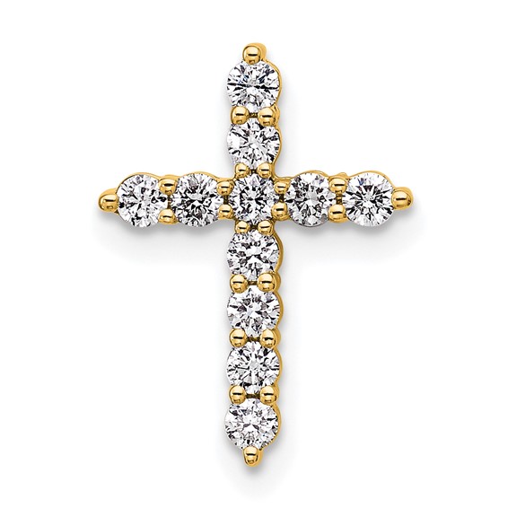 14K Certified Lab Grown Diamond VS DEF Cross Pendant