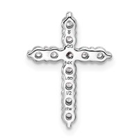 14K White Gold 0.50 Carat Lab Grown Diamond VS+ F+ Complete Cross Chain Slide Pendant view 3