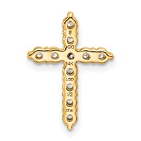 14K Yellow Gold 0.50 Carat Lab Grown Diamond VS SI+ G+ Complete Cross Chain Slide Pendant view 3