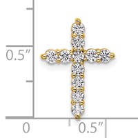 14K Yellow Gold 0.50 Carat Lab Grown Diamond VS SI+ G+ Complete Cross Chain Slide Pendant view 4