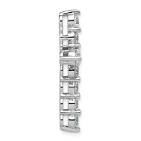 14K White Gold 4 Carat Lab Grown Diamond VS+ F+ Complete Cross Chain Slide Pendant view 2