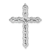 14K White Gold 4 Carat Lab Grown Diamond VS+ F+ Complete Cross Chain Slide Pendant view 3